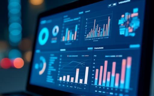 Business intelligence dashboard displaying key metrics